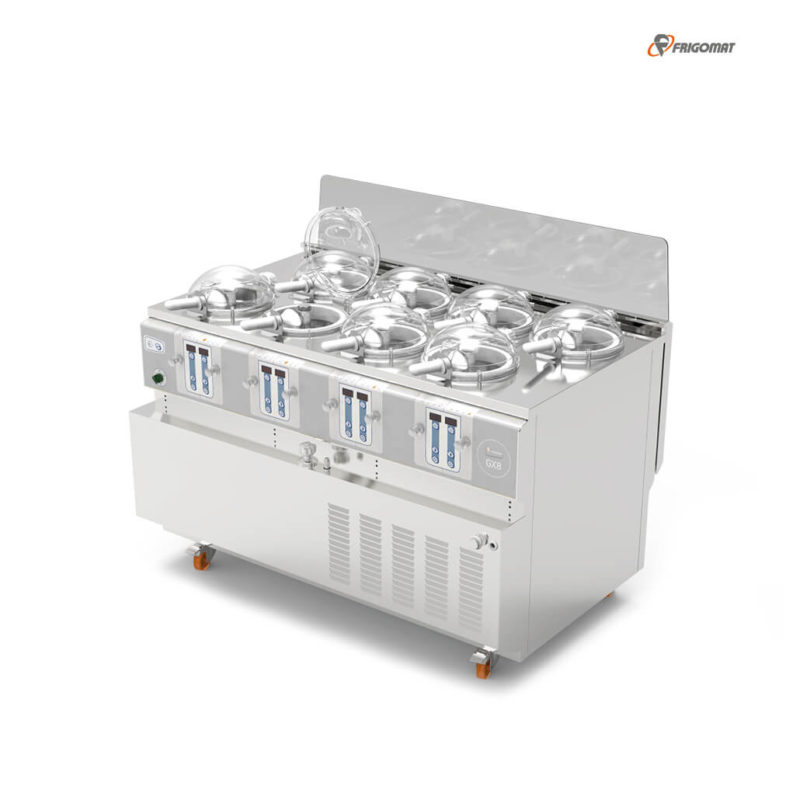 Thekenansicht der Frigomat Frischeismaschine GX8