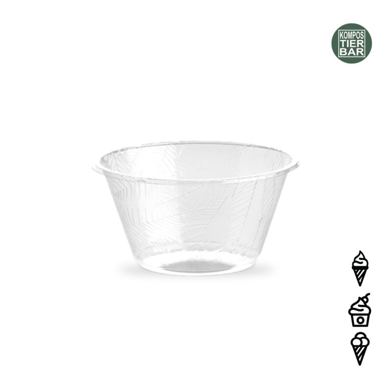 kompostierbarer Eisbecher transparent Foglia