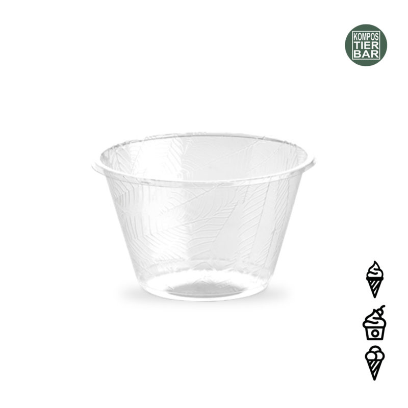 kompostierbarer Eisbecher transparent Foglia