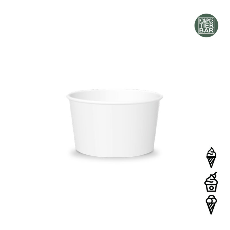Papier Eisbecher weiß 90cc