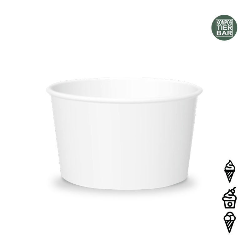Papier Eisbecher weiß 250cc