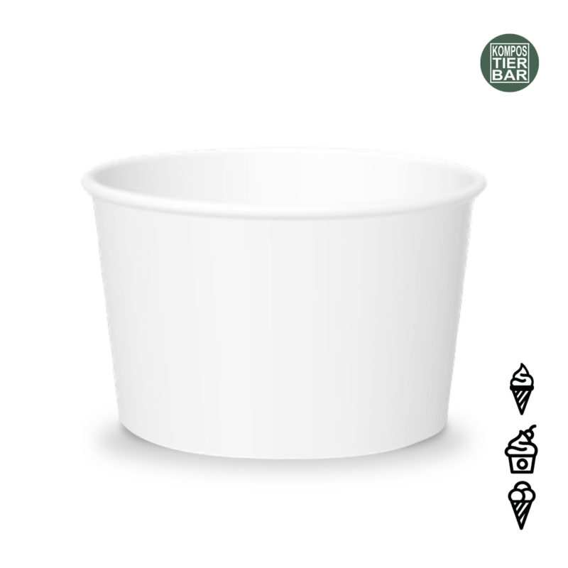 Papier Eisbecher weiß 370cc