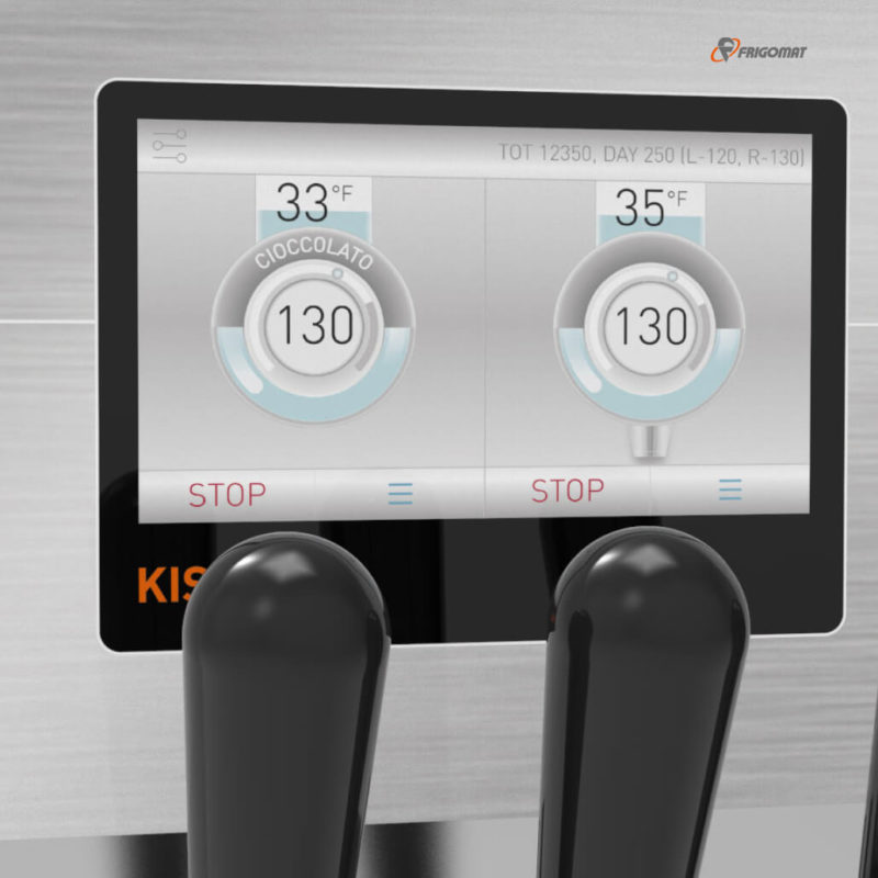 Displayansicht der Frigomat Softeismaschine Kiss 3 Vertical Touch