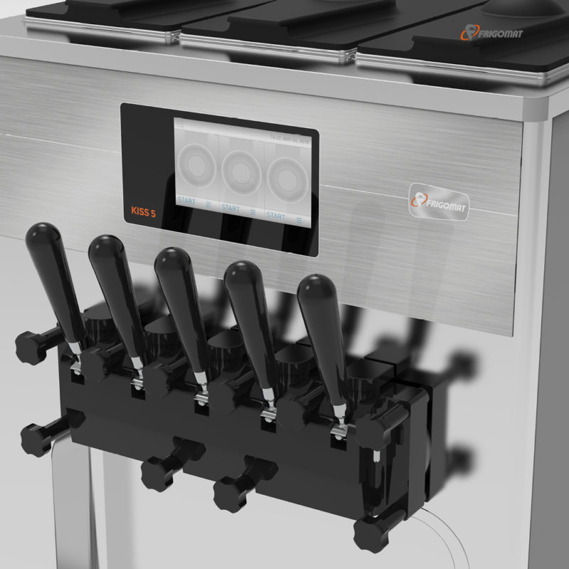 Nahansicht der Frigomat Softeismaschine Kiss 5 Vertical Touch