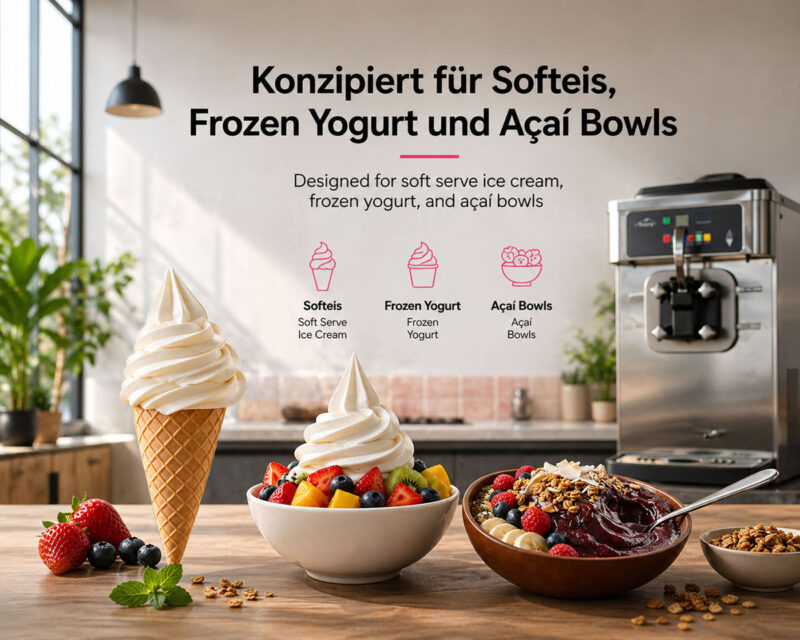 Softy Classic - konzipiert für Softeis, Frozen Yogurt und Acai Bowls